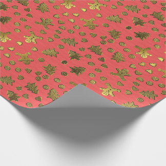 Cadeau Pain de gingembre d'or sur le papier d'emballage