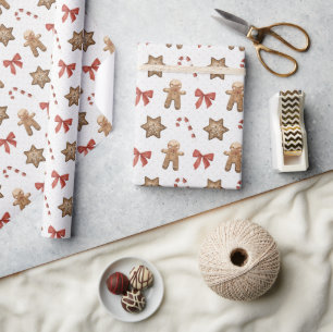 Cadeau Pain d'épices de Noël Papier à envelopper