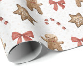 Cadeau Pain d'épices de Noël Papier à envelopper (Coin rond)