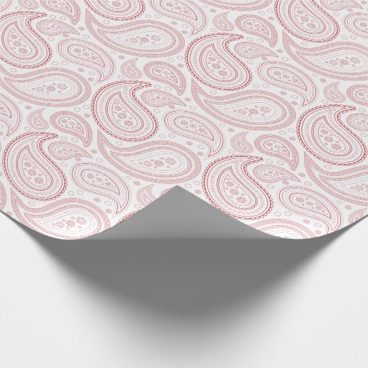Cadeau Paisley rouge foncé sur le papier d'emballage (Coin)