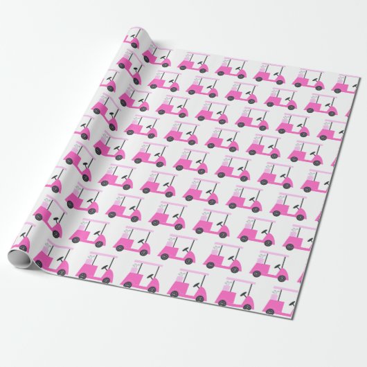 Cadeau Panier de golf rose Motif papier d'enveloppement (Déroulé)