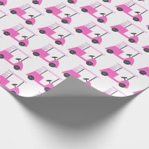 Panier de golf rose Motif papier d'enveloppement