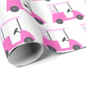 Cadeau Panier de golf rose Motif papier d'enveloppement (Coin rond)