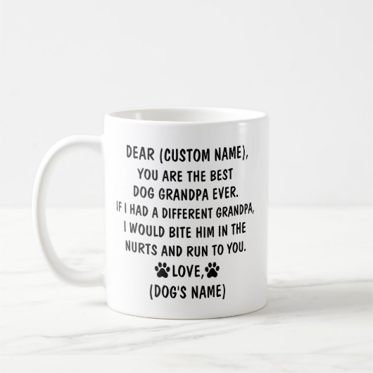 Cadeau papi chien, papi chien, mug papi chien, (Gauche)