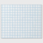 Cadeau Papier à baby shower Boy Light Blue En vichy (Plat)