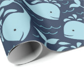 Cadeau Papier à baguette bleu mignonne (Coin rond)