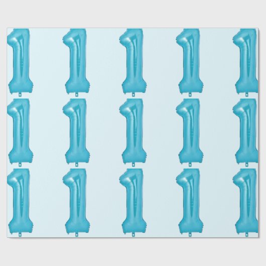 Cadeau Papier à ballons bleu 1 (Plat)