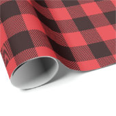 Cadeau Papier à enveloppement à bison rouge et noir (Coin rond)