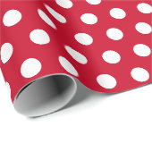Cadeau Papier à enveloppement à points Polka de Noël (Coin rond)