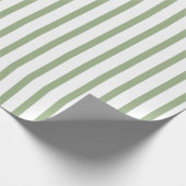 Cadeau Papier à enveloppement à rayures vert et blanc (Coin)