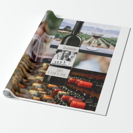 Cadeau Papier à enveloppement à thème à vin doré (Déroulé)