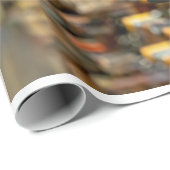 Cadeau Papier à enveloppement à thème à vin doré (Coin rond)