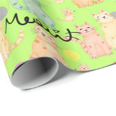 Cadeau Papier à enveloppement à thème chat mignon - Adora (Coin rond)