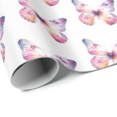 Cadeau Papier à enveloppement à thème papillon (Coin rond)