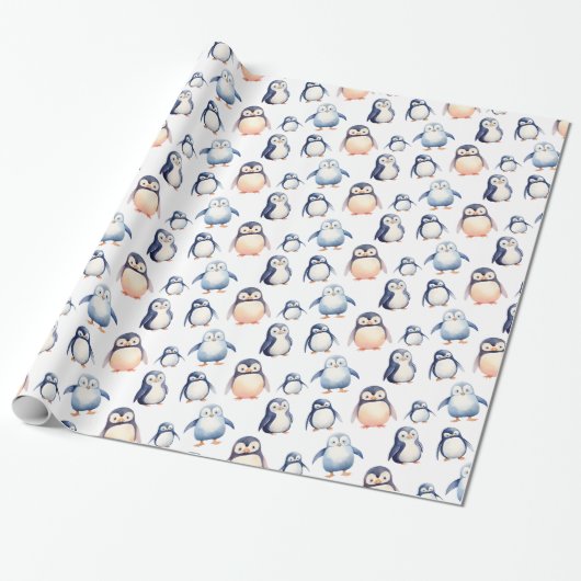 Cadeau Papier à enveloppement à thème Penguin Winter Wond (Déroulé)