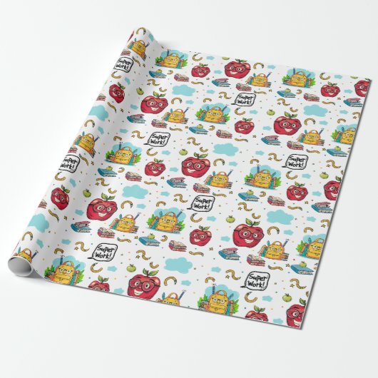 Cadeau Papier à enveloppement à thème scolaire (Déroulé)