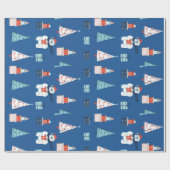 Cadeau Papier à enveloppement Arbres et Snowmen (Plat)