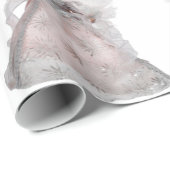 Cadeau Papier à enveloppement Argent Et Angel Blanc (Coin rond)