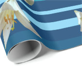 Cadeau Papier à enveloppement blanc à lilium (Coin rond)