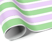 Cadeau Papier à enveloppement blanc, Lilac et vert (Coin rond)