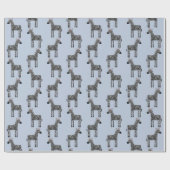 Cadeau Papier à enveloppement bleu Zebra (Plat)