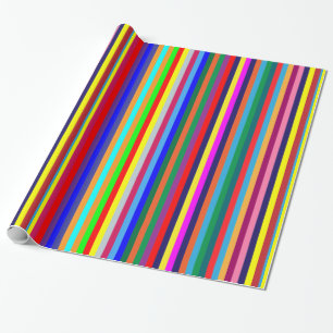 Cadeau Papier à enveloppement brillant Bande colorée