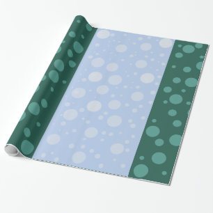 Cadeau Papier à enveloppement brillant bleu vert points