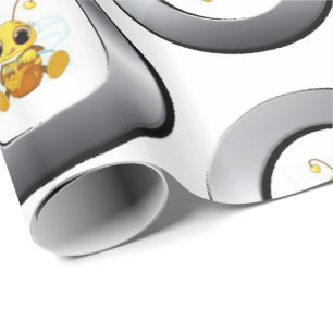 Cadeau Papier à enveloppement brillant Bumblebee argenté