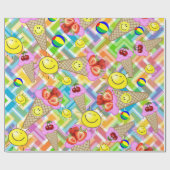 Cadeau Papier à enveloppement brillant Crème glacée à la  (Plat)