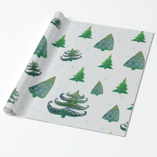 Cadeau Papier à enveloppement brillant des arbres de Noël