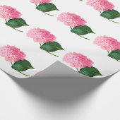 Cadeau Papier à enveloppement brillant d'Hydrangée rose (Coin)