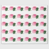 Cadeau Papier à enveloppement brillant d'Hydrangée rose (Plat)