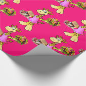 Cadeau Papier à enveloppement brillant, Giraffe Floral ro (Coin)