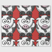 Cadeau Papier à enveloppement brillant pour vache à dessi (Plat)