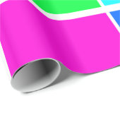 Cadeau Papier à enveloppement brillant, rose bleu vert (Coin rond)