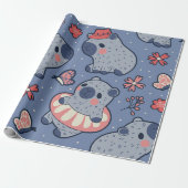 Cadeau Papier à enveloppement Capybara mignon (Déroulé)