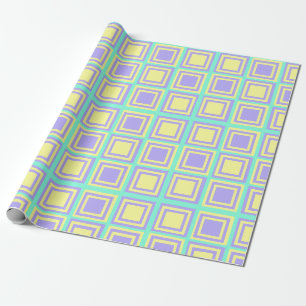 Cadeau Papier à enveloppement Carré jaune et violet