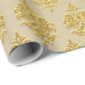 Cadeau Papier à enveloppement Champagn Damask (Coin rond)