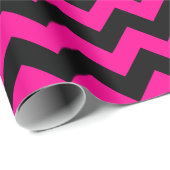 Cadeau Papier à enveloppement chaud rose et noir grand fr (Coin rond)