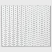 Cadeau Papier à enveloppement Chevron - Gris sur blanc |X (Plat)
