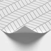 Cadeau Papier à enveloppement Chevron - Gris sur blanc |X (Coin)