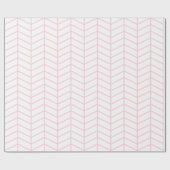 Cadeau Papier à enveloppement Chevron - Rose clair sur bl (Plat)