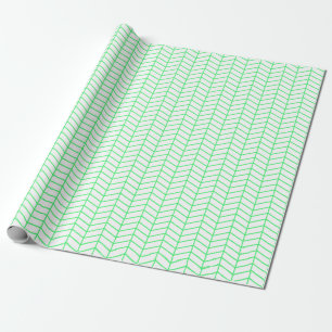Cadeau Papier à enveloppement Chevron - Vert clair sur b