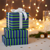 Cadeau Papier à enveloppement chic ressort vert et bleu