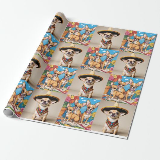 Cadeau Papier à enveloppement Chihuahua (Déroulé)