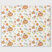 Cadeau Papier à enveloppement citrouille à fleur jaune (Plat)