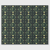 Cadeau Papier à enveloppement classique noir vert (Plat)