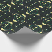 Cadeau Papier à enveloppement classique noir vert (Coin)