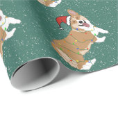 Cadeau Papier à enveloppement Corgi de Noël (Coin rond)
