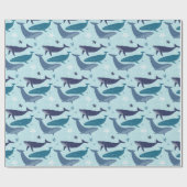 Cadeau Papier à enveloppement de baleine bleue (Plat)